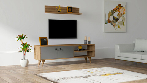 Comoda tv, puqa design, erho, pal, nuc / antracit