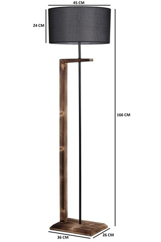 Lampadar, Luin, 8277-2, E27, 60 W, metal/lemn/textil