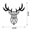 Decoratiune de perete, Deer2 Metal Decor, metal, 51 x 51 cm, negru