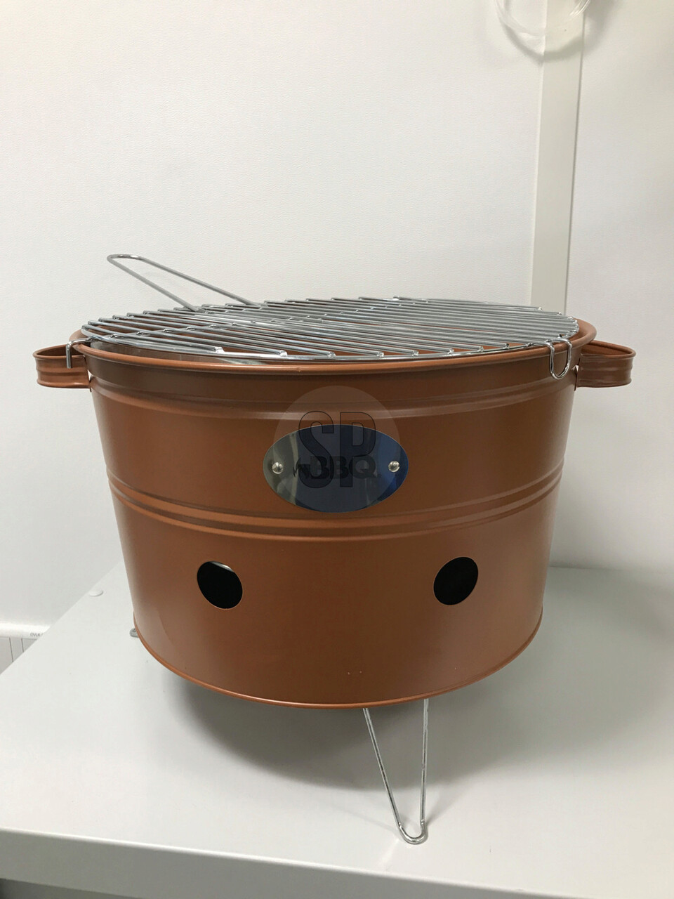 Gratar BBQ Bucket, 34.5x20 cm, metal, portocaliu mat