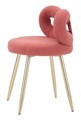Scaunel Ilary Mini, Mauro Ferretti, 40x40x67 cm, MDF/fier/poliester, roz/auriu