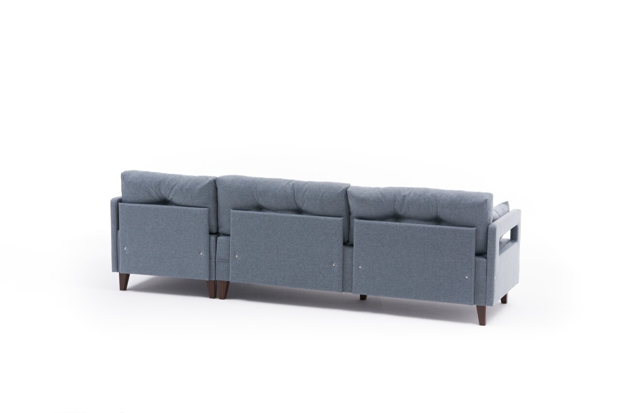 Coltar Pe Dreapta Comfort, Balcab Home, 275x80x80 Cm, Lemn, Albastru