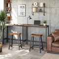 Set 2 scaune de bar, Vasagle, Industrial, 37x62.5 cm, PAL/otel, maro