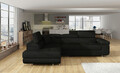 Coltar extensibil stanga 4 locuri, ELTAP, Anton, 272x203x85 cm, lemn/poliester, negru/negru