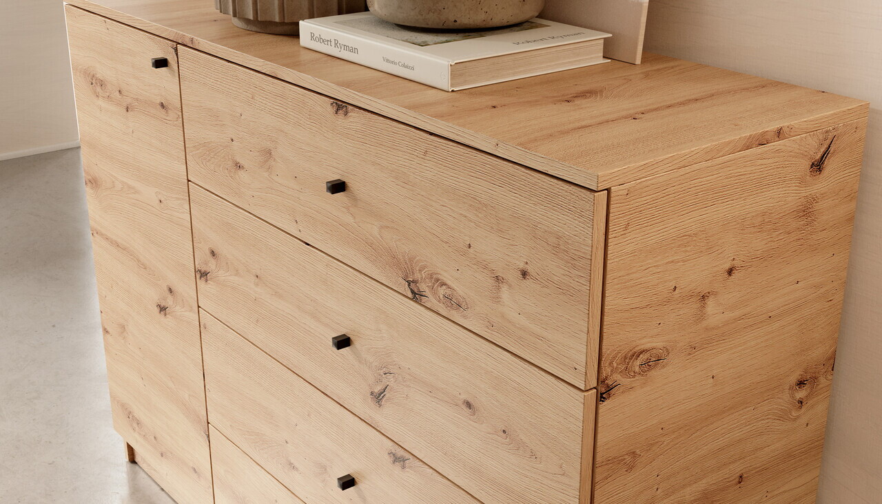Comoda ADRK, Evi I, 120x40x87 cm, PAL laminat, artisan — imaginea 5