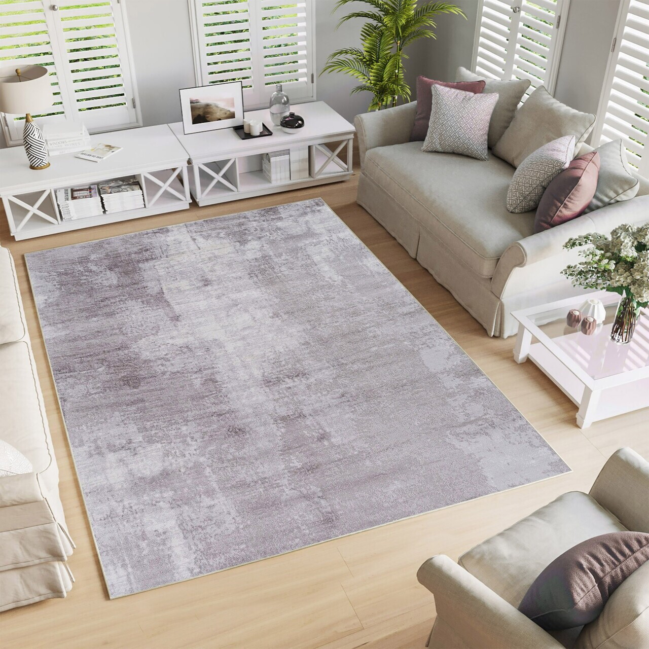Covor Woopamuk206 80x300 cm Bumbac/Poliester Gri