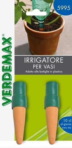 Set 2 irigatoare pentru plante in ghiveci, Verdemax, ceramica/plastic