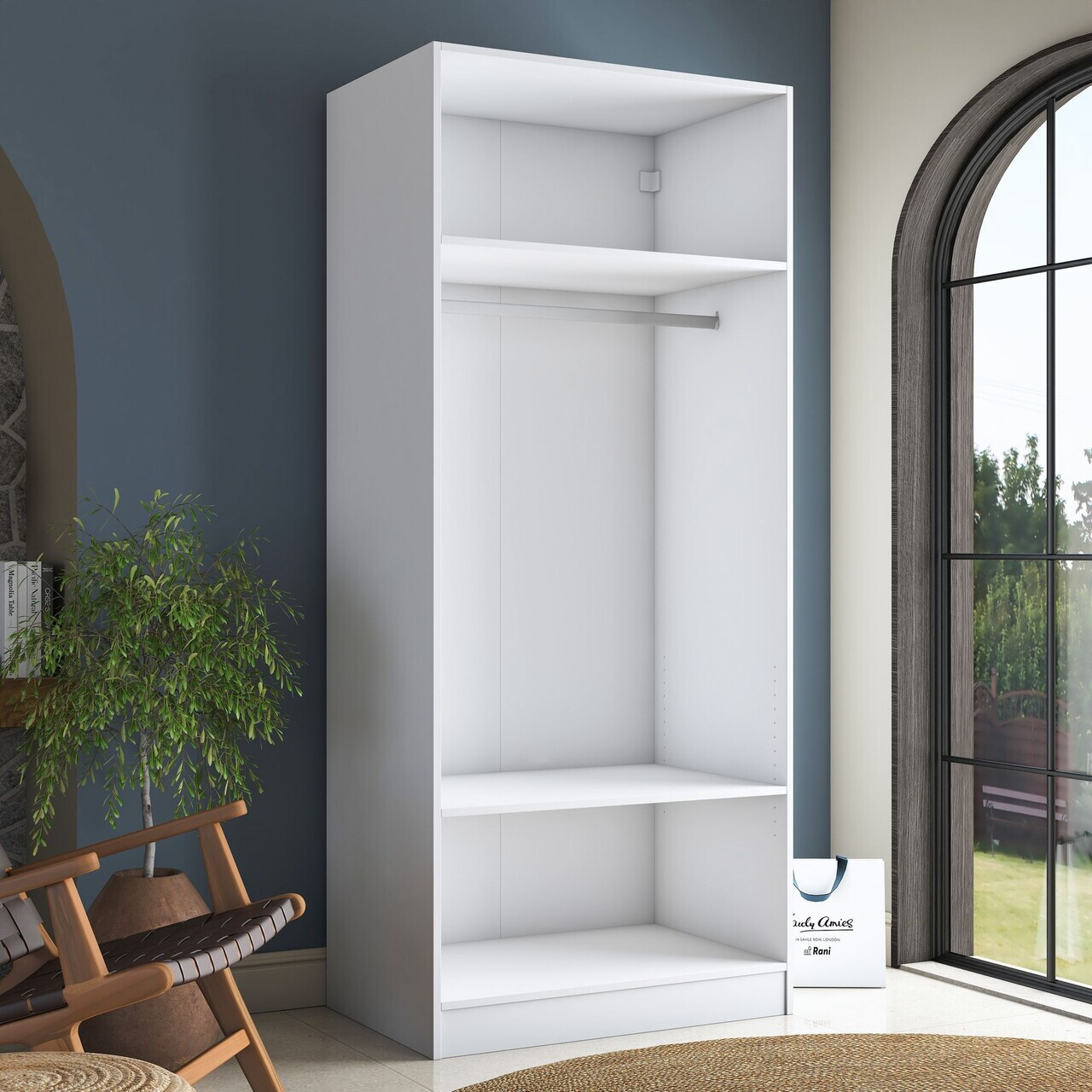 Dulap pentru haine, Hanah Home, BA232, 90x210x57.5 cm, PAL melaminat, Alb - view 10