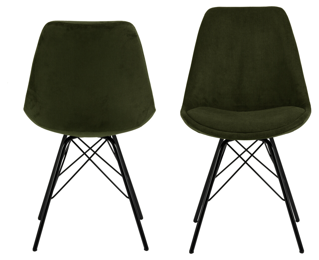 Scaun Eris, Actona, 48.5x54x85.5 cm, tesatura corduroy/otel, verde olive - view 9
