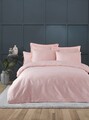 Lenjerie de pat dubla, Water Yollu Saten - Powder, EnLora Home, 70% bumbac/30% poliester