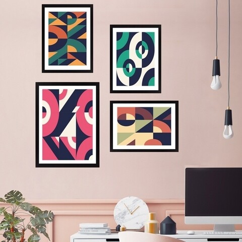 Set 4 tablouri decorative, set_019, lulu, 24x29 cm/34x44 cm, plastic