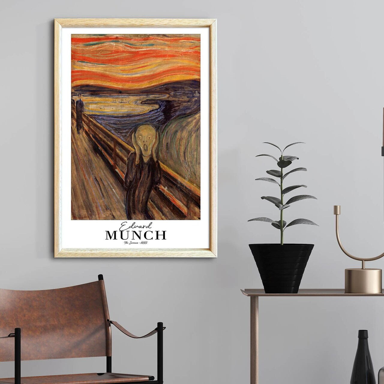 Tablou decorativ, 4262AHSMUNCH-001, Lemn masiv, Fundal: 100% MDF (Grosime: 2,7 mm), Multicolor - view 2