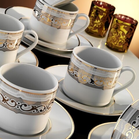 Set de cafea Kutahya Porselen, RU12KT4307043, 12 piese, portelan