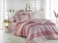 Lenjerie de pat dubla, 4 piese, 100% bumbac poplin, Hobby, Emma, roz