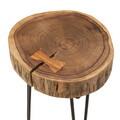 Masuta living Tripp, Pakoworld, 33x30x47 cm, lemn masiv/metal, maro/negru
