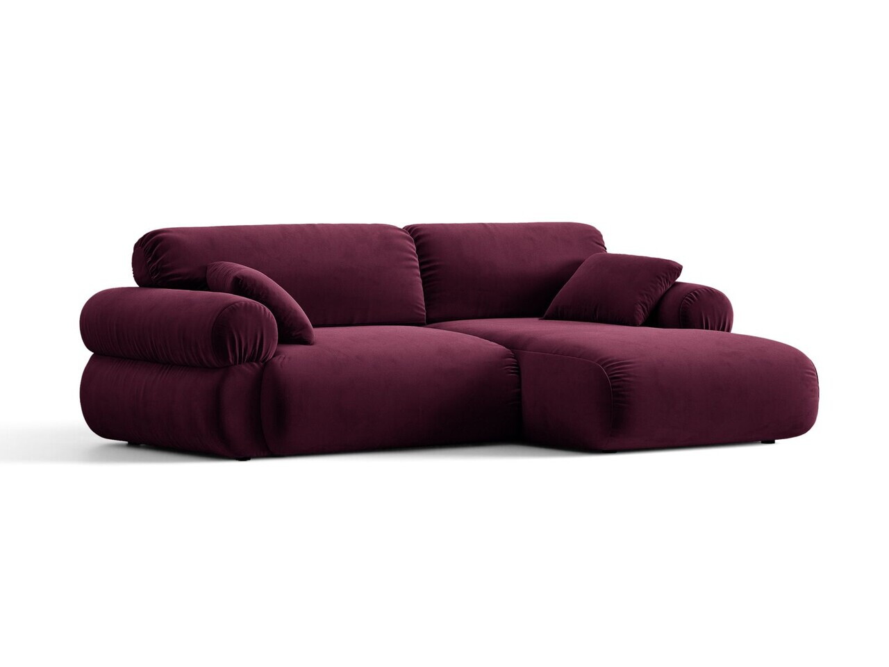 Coltar dreapta 4 locuri, Ophelia, Micadoni Home, 236x164x84 cm, catifea, bordo — imaginea 2