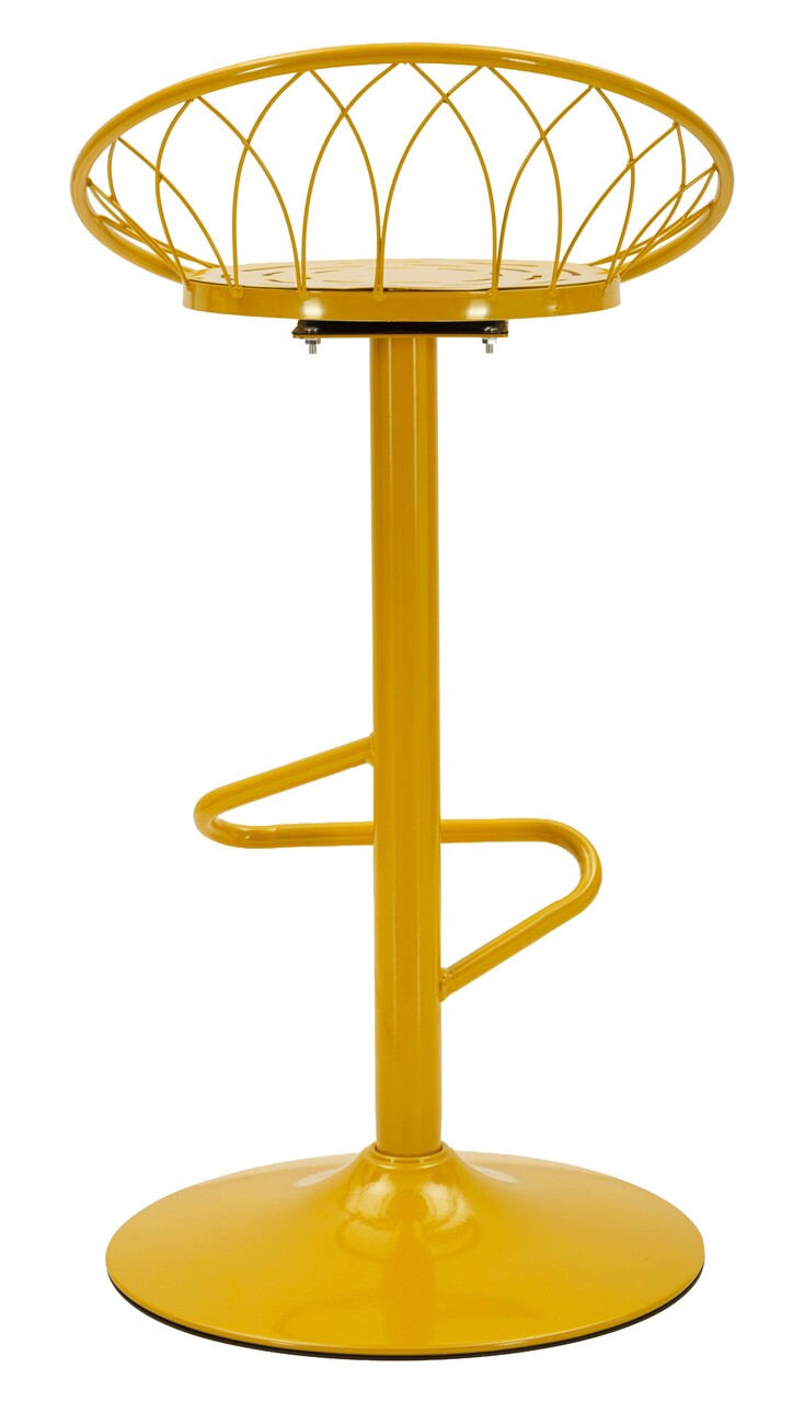 Scaun de bar, Mauro Ferretti, Clox, 49x45x92 cm, metal, galben mustar - imagine 3