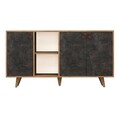 Consola, Mod Design, Planky, 140 x 86 x 40 cm, pal melaminat, stejar/gri