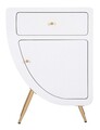 Noptiera inalta Venus, Mauro Ferretti, 60x32x79 cm, MDF/fier, alb/auriu