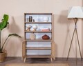 Corp biblioteca, Wolina, Goose, 90x158x41 cm, Corp: PAL 100% MELAMINAT, Alb / Stejar