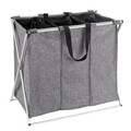 Cos de rufe cu 3 compartimente, Wenko, Trio, 130 L, 63 x 57 x 38 cm, poliester/aluminiu, gri