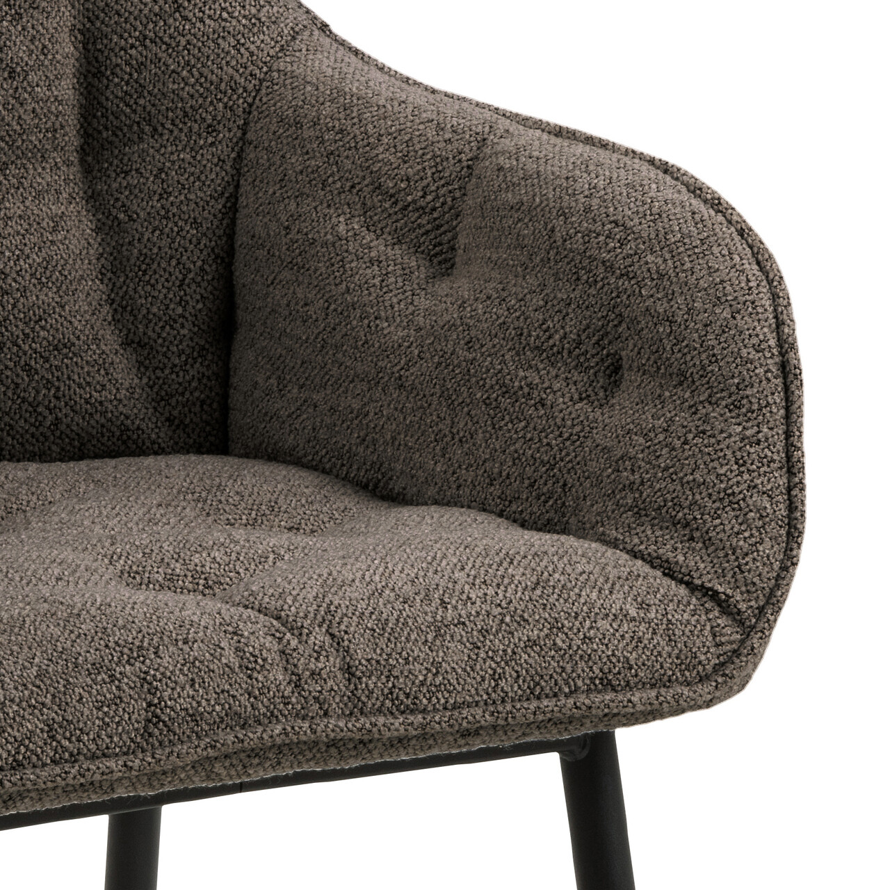 Scaun Brooke, Actona, 58x55x83 cm, tesatura Boucle/otel, grej - view 3