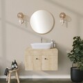 Oglinda decorativa, Neostill, Round, 60x60x1.2 cm, 100% CARTON DURO, Bej