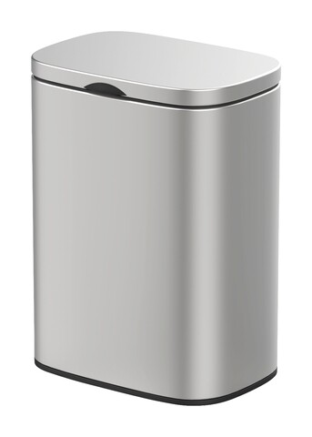 Cos de gunoi, wenko, sare, 5 l, 21.5 x 29.5 x 19 cm, inox, gri mat