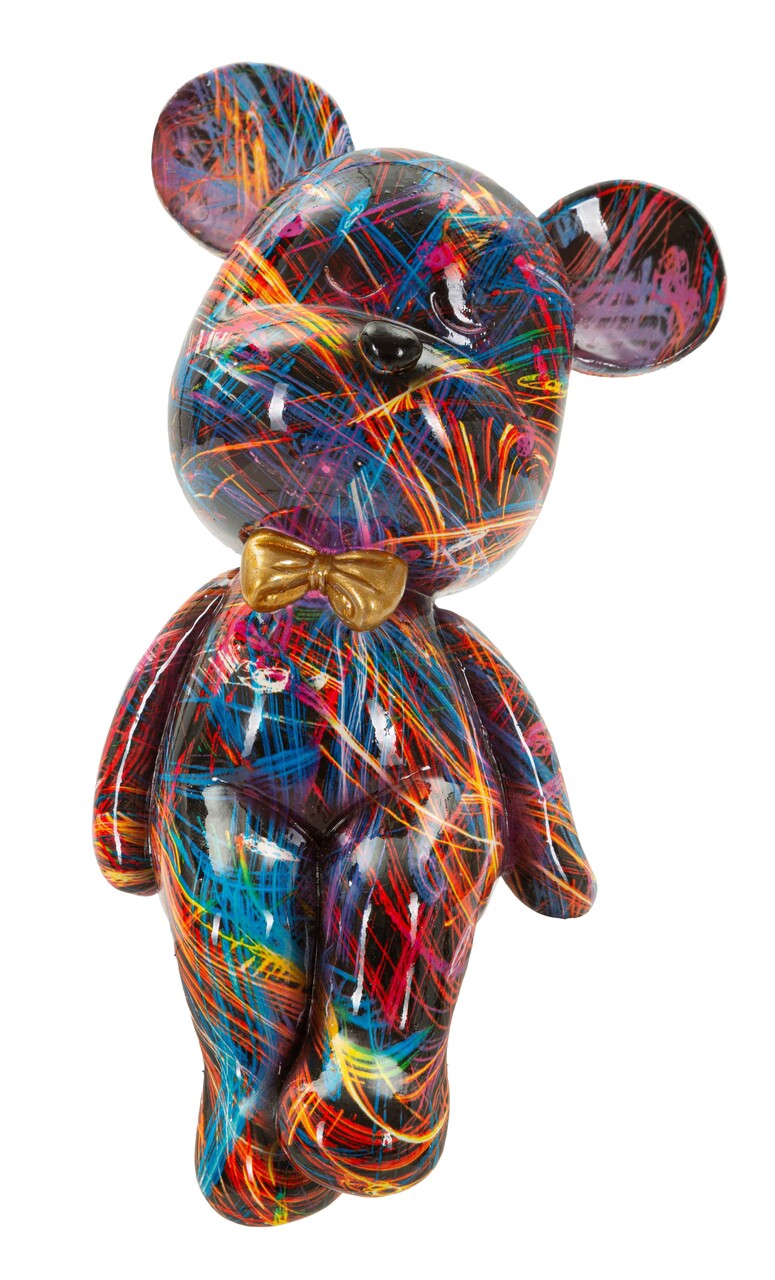 Decoratiune, Mauro Ferretti, Orsetto Psyco -B, 12.5x9.5x25 cm, polirasina, multicolor - imagine 6