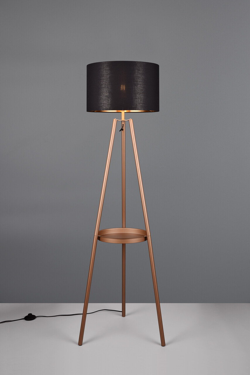 Lampadar Colette, RL, 57x152.5 cm, 60W, 1x E27, metal, maro/negru - view 2