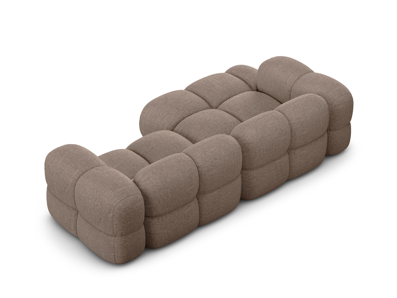 Coltar stanga 3 locuri, Loretto, Cosmopolitan Design, 250x147x68 cm, tesatura structurata, cappuccino