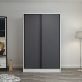 Dulap pentru haine, Minerva, Kale White Anthracite, 120x210x60 cm, PAL, Alb / Antracit