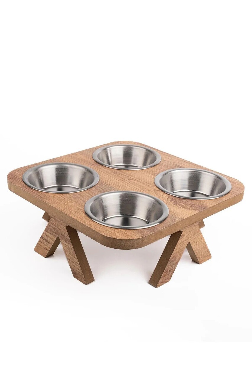 Bol pentru hrana animale de companie, Paws &amp; Whiskers, Apvm15, MDF , Multicolor - imagine 2