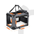 Cusca textile pentru caini / Geanta de transport animale de companie L, Feandrea, max 16 kg, 70x52x52 cm, tesatura Oxford, gri