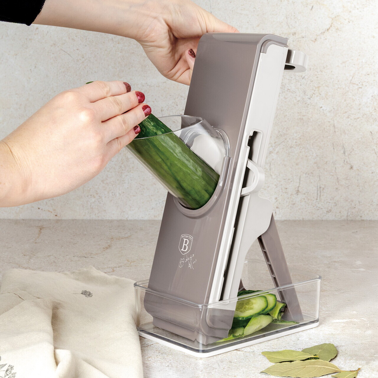 Feliator legume Berlinger Haus, Taupe/Sahara, 28.3x9.4x12.5 cm, inox/plastic, crem/taupe