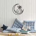 Decoratiune de perete, Sea Sand Surf, Metal, Dimensiune: 70 x 70 cm, Negru