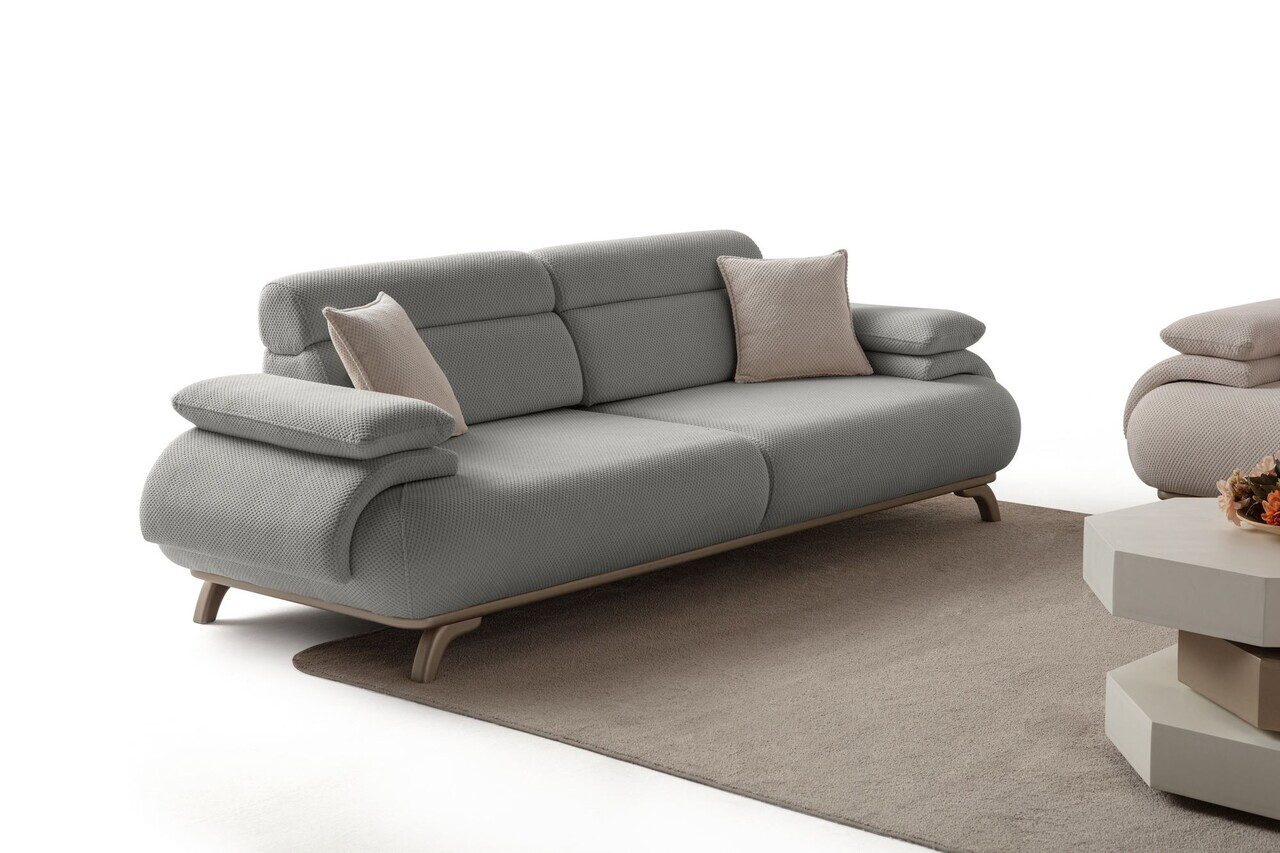 Canapea 3 locuri, Atelier del Sofa, 752EST1137, Lemn de carpen/PAL melaminat, Gri - view 9