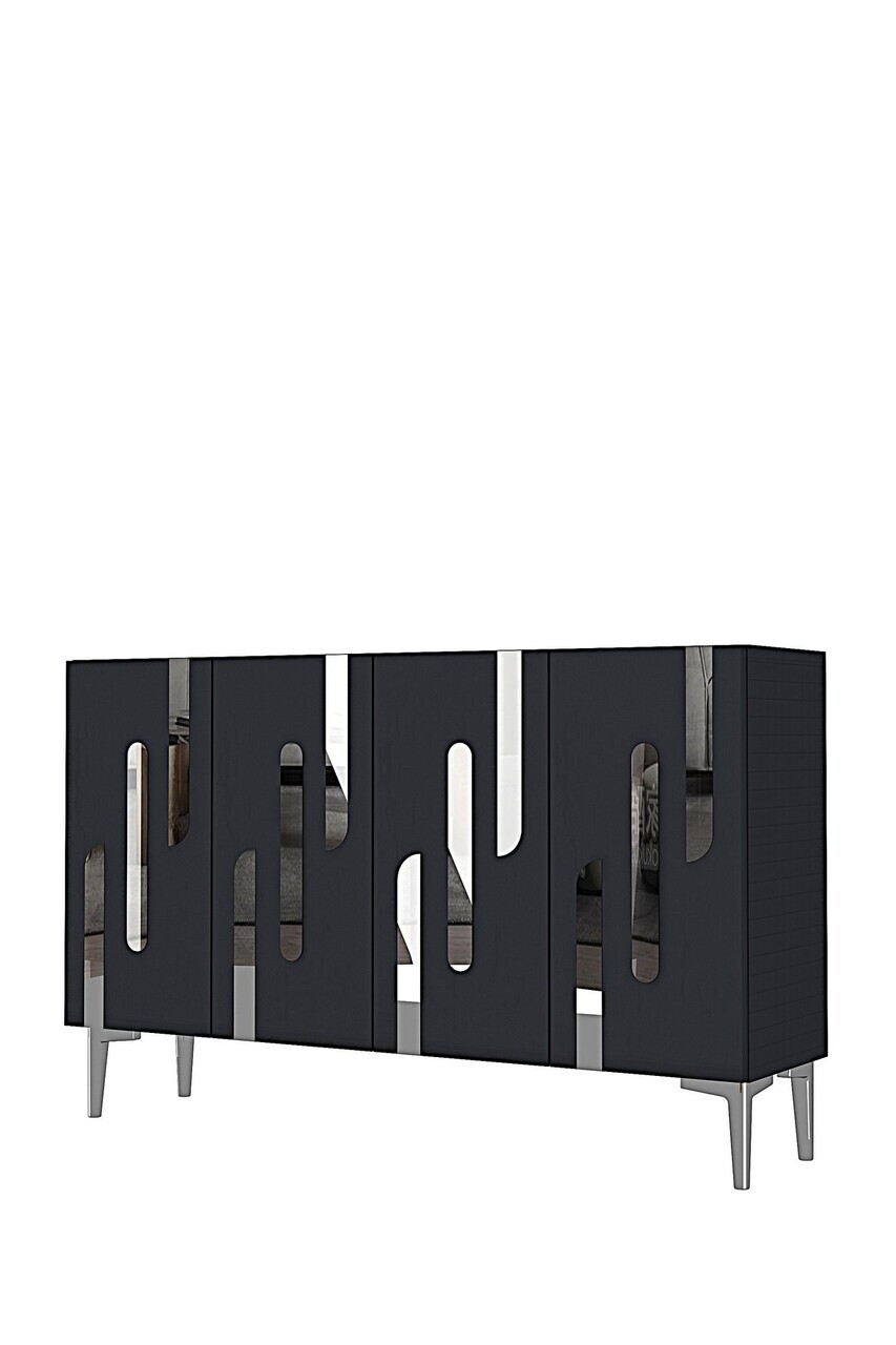 Consola, Hanah Home, Ece 120, 120x75x32 cm, Antracit / Argintiu — imaginea 4