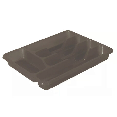 Suport organizare tacamuri Sola, Domotti, 33.3x26.2x4.5 cm, plastic, gri inchis