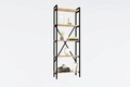 Corp biblioteca, Asse Home, Kinder, 72x170x25 cm, Stejar / Negru
