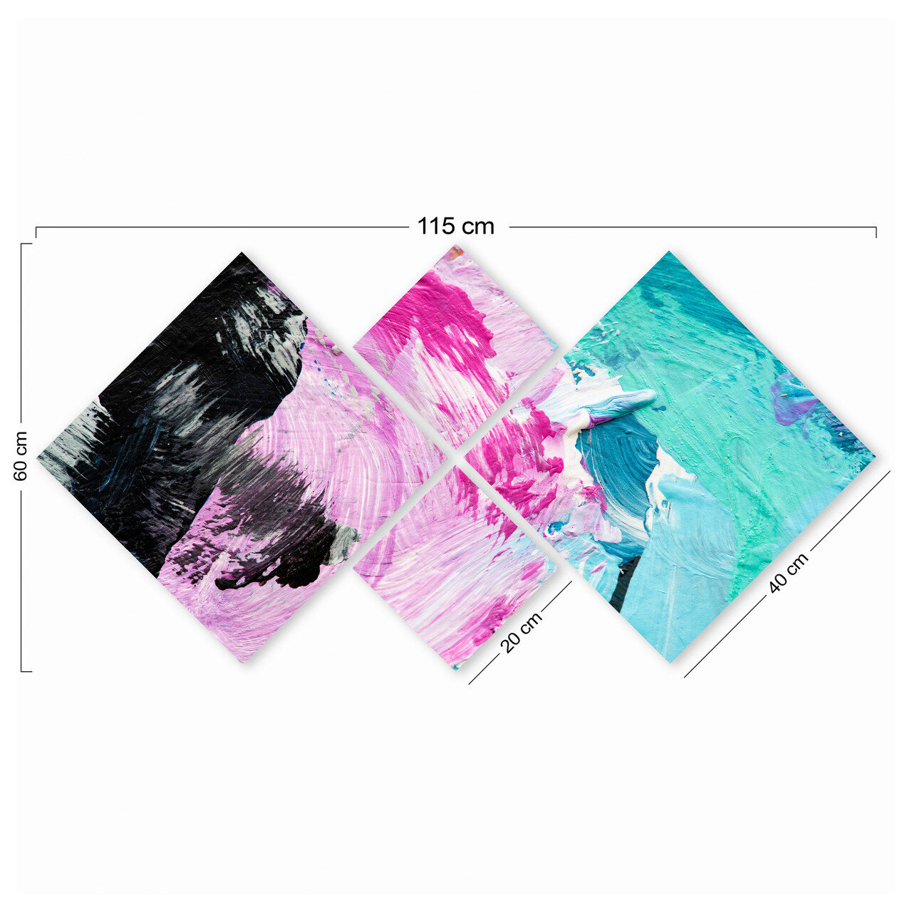 Set 4 tablouri decorative, 4MDF576297, MDF, Imprimat UV, Multicolor