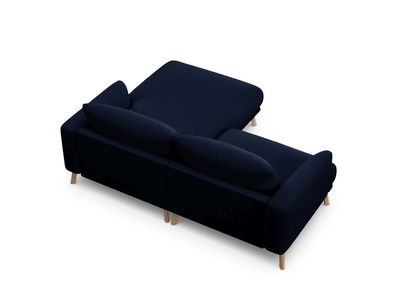 Coltar dreapta 3 locuri, Naomi, Micadoni Home, 200x170x75 cm, catifea, albastru regal — imaginea 3