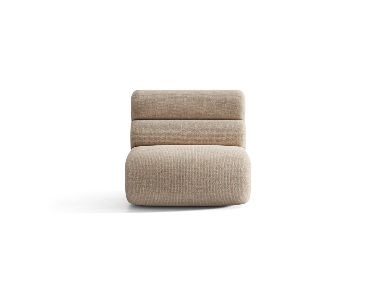Modul canapea 1 loc fara cotiere, Neo, Micadoni Home, 85x100x83 cm, tesatura Chenille Silencio, bej sand