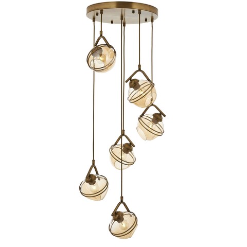 Lustra, av-1780-6et, aurora, 45 x 100 cm, 6 x e27, 60w, aramiu antic