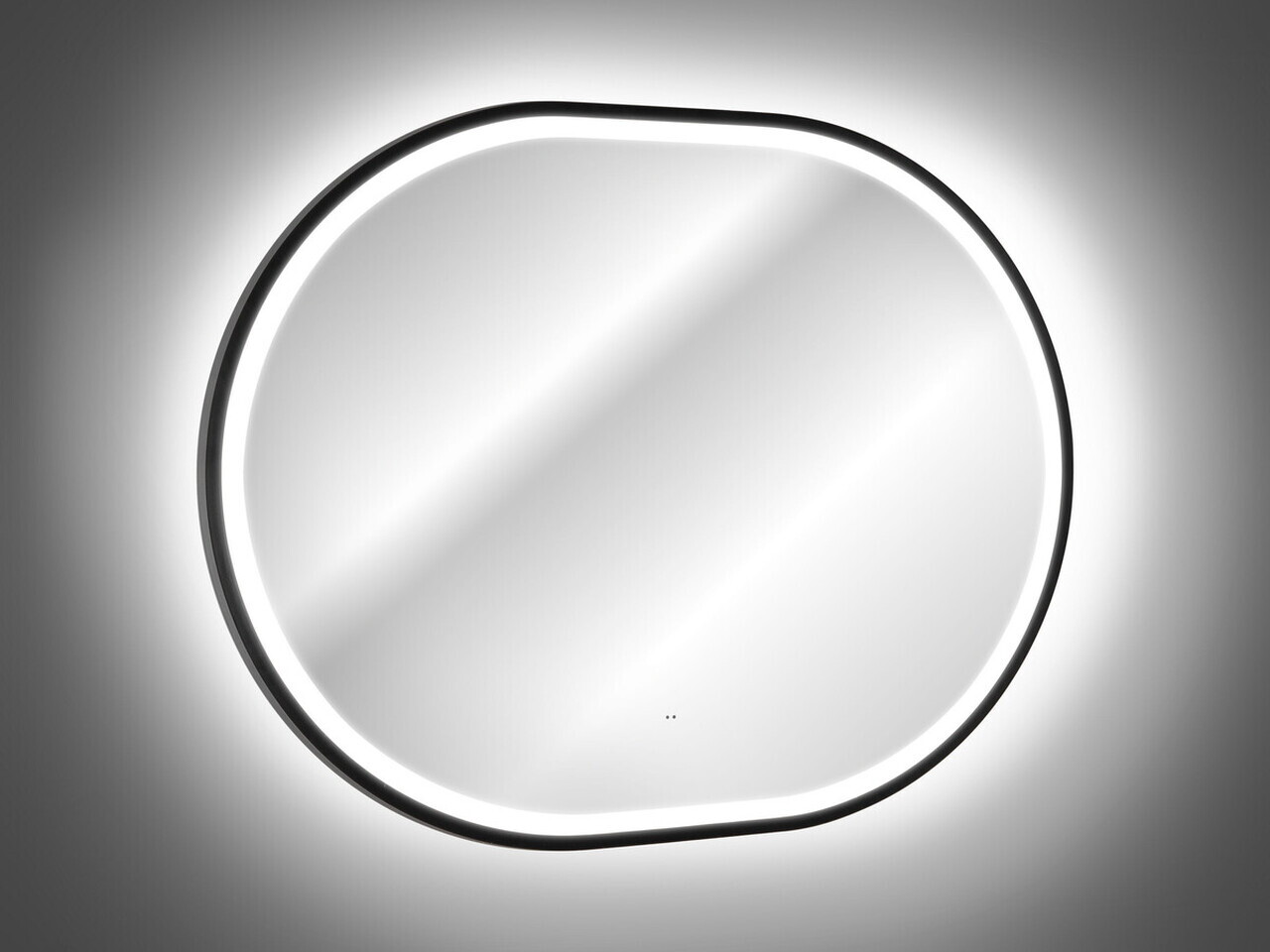 Set mobilier baie, masca cu lavoar, dulap inalt si oglinda LED, 80 cm Trust, Talia Casella Black, Comad, MDF/PAL laminat, stejar casella/negru mat — imaginea 6