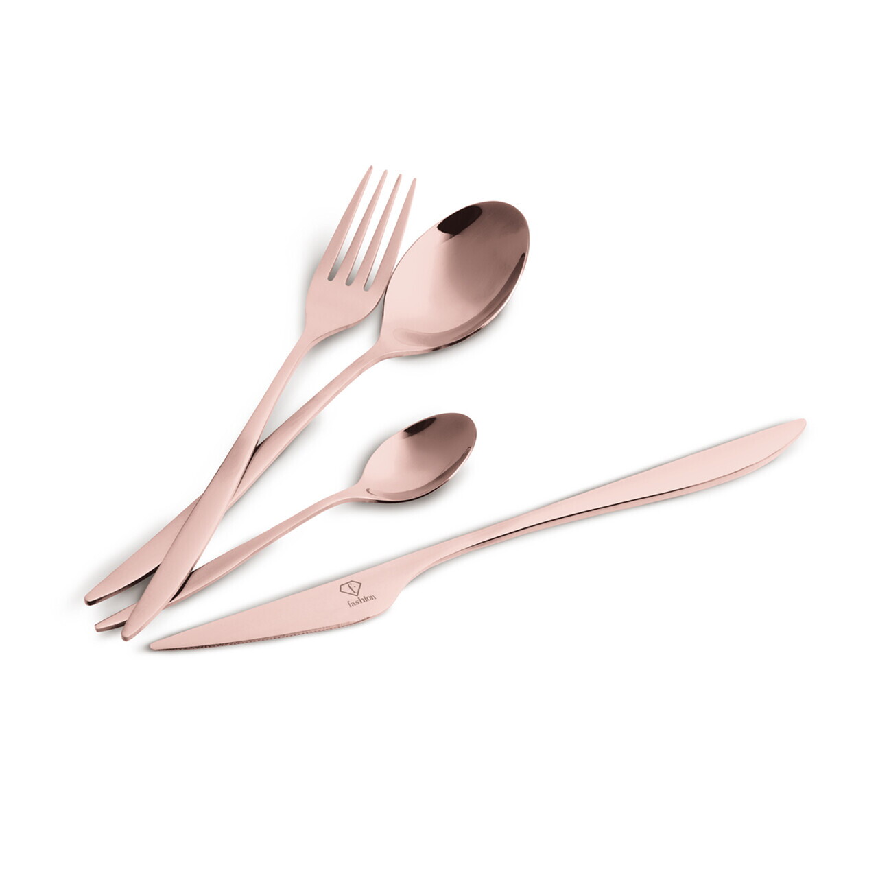 Set tacamuri pentru 6 persoane, 24 piese, Fashion TV, inox, auriu roz - view 4