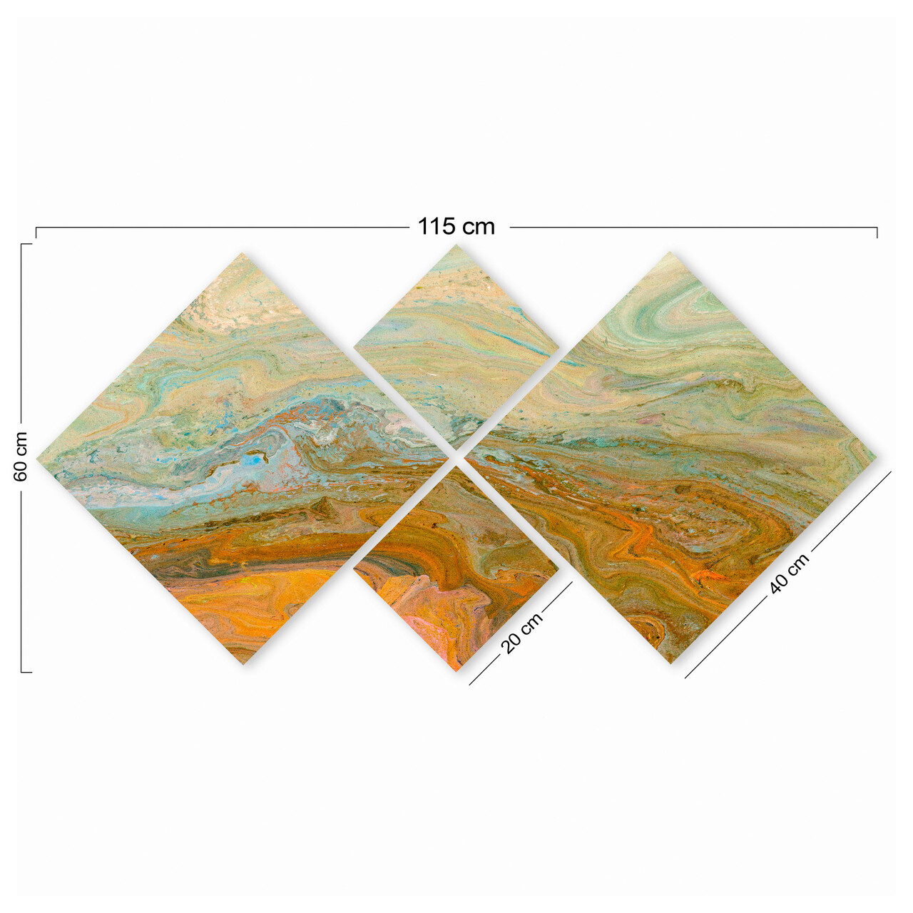 Set 4 tablouri decorative, 4MDF30803112870, MDF, Imprimat UV, Multicolor
