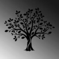 Decoratiune de perete, Monumental Tree 14, Metal, Dimensiune: 85 x 74 cm, Negru