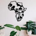 Decoratiune de perete, African 2, metal, 52 x 57 cm, negru