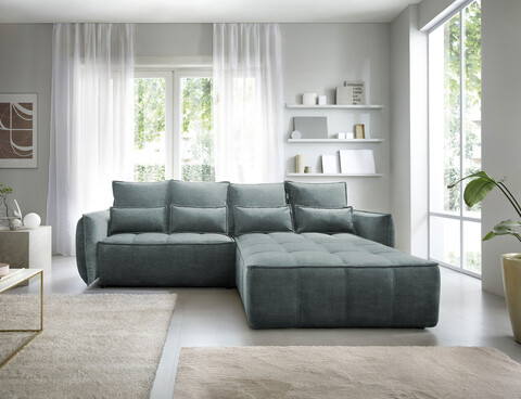 Coltar extensibil dreapta 4 locuri ELTAP, RT-38MAN, Campo, 265x196x88 cm, lemn/poliester, verde